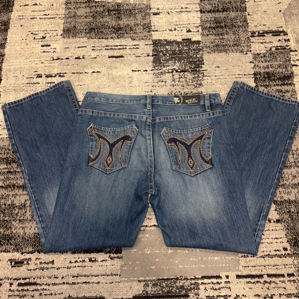 Vintage Y2K Mek Denim Cypress Bootcut Jeans with Embroidered Pockets